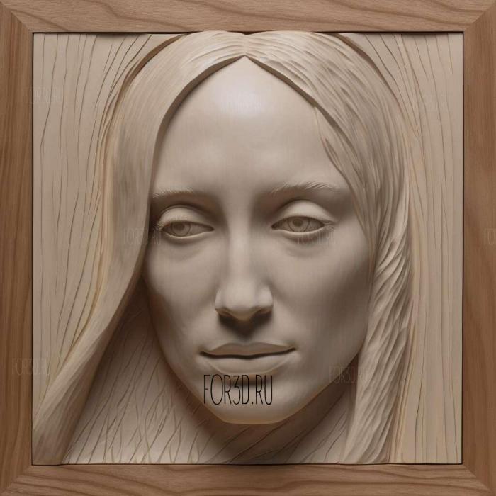 Uma Thurman 2 stl model for CNC